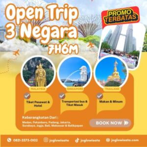 paket wisata open trip 3 negara
